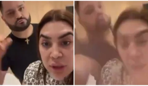 VÍDEO: Naiara Azevedo compartilha registro onde ex-marido dá tapa em celular