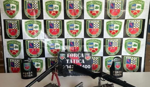 Força Tática apreende 5 armas, munições e drogas no Careiro Castanho-AM