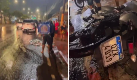 Homem que empurrava moto após pane mecânica é atropelado em Manaus