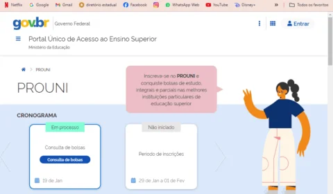 MEC divulga mais de 400 mil bolsas para o Prouni  