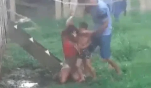 VÍDEO: jovem agride esposa que estava com filho deles no colo, em Anamã-AM