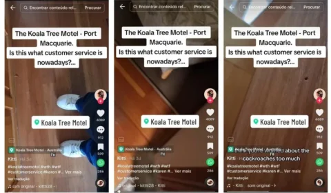 Mulher encontra 6 baratas em quarto de hotel na Austrália, e estabelecimento nega reembolso