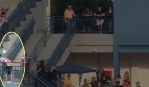 Torcedor de São Raimundo mostra bumbum para torcida rival em Manaus