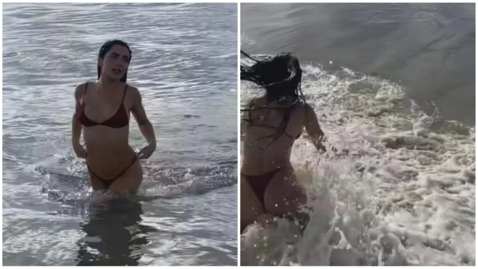 VÍDEO: Jade Picon viraliza ao levar ‘caixote’ em vídeo sensual na praia; veja