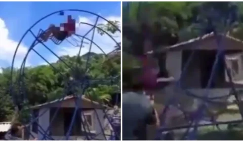 VÍDEO: registro mostra momento em que mulher é arremessada de roda-gigante em MG