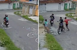 VÍDEO: mulher é assaltada por dupla na moto em Manaus