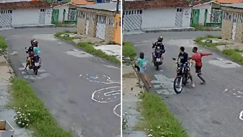 VÍDEO: mulher é assaltada por dupla na moto em Manaus