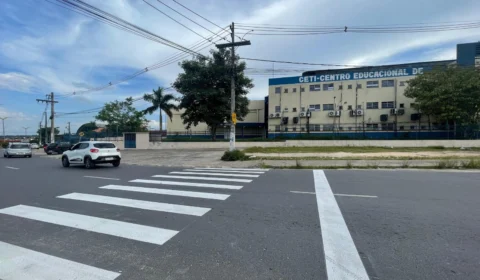 Volta às aulas: mais de 500 faixas de pedestres são reforçadas em Manaus