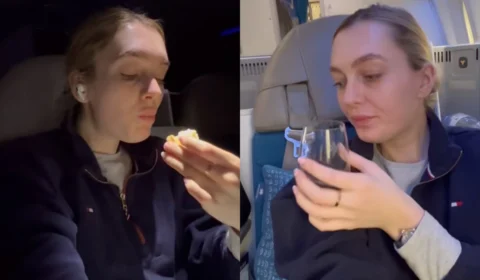 Mãe viraliza ao viajar de classe executiva enquanto seu bebê e namorado estavam na econômica