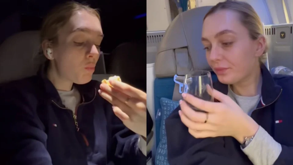 Mãe viraliza ao viajar de classe executiva enquanto seu bebê e namorado estavam na econômica