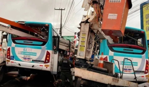 Acidente envolvendo caminhão guincho e ônibus deixa dois mortos em Fortaleza