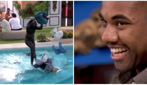 BBB 24: Leidy Elin joga mala de Davi na piscina; veja o momento