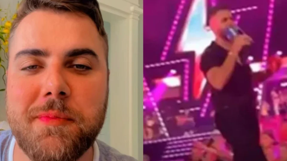 Zé Neto cai do palco durante show de gravação de DVD; veja vídeo