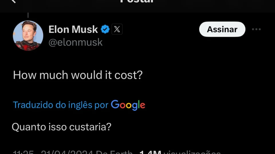 ‘Quanto custa?’, pergunta Elon Musk sobre compra da TV Globo após provocação no X