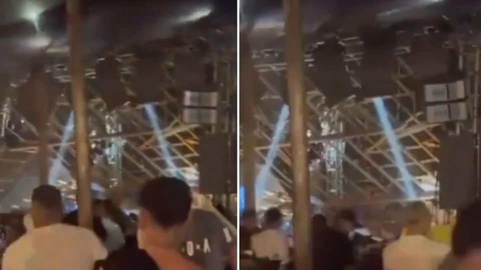 VÍDEO: estrutura de casa de shows desaba em festa e deixa feridos em João Pessoa