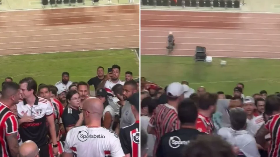 VÍDEO: palmeirense infiltrado apanha da torcida do São Paulo no Choque-Rei