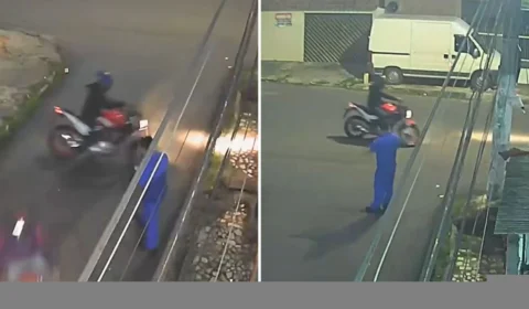 VÍDEO: criminosos assaltam trabalhador e viatura flagra ação em Manaus