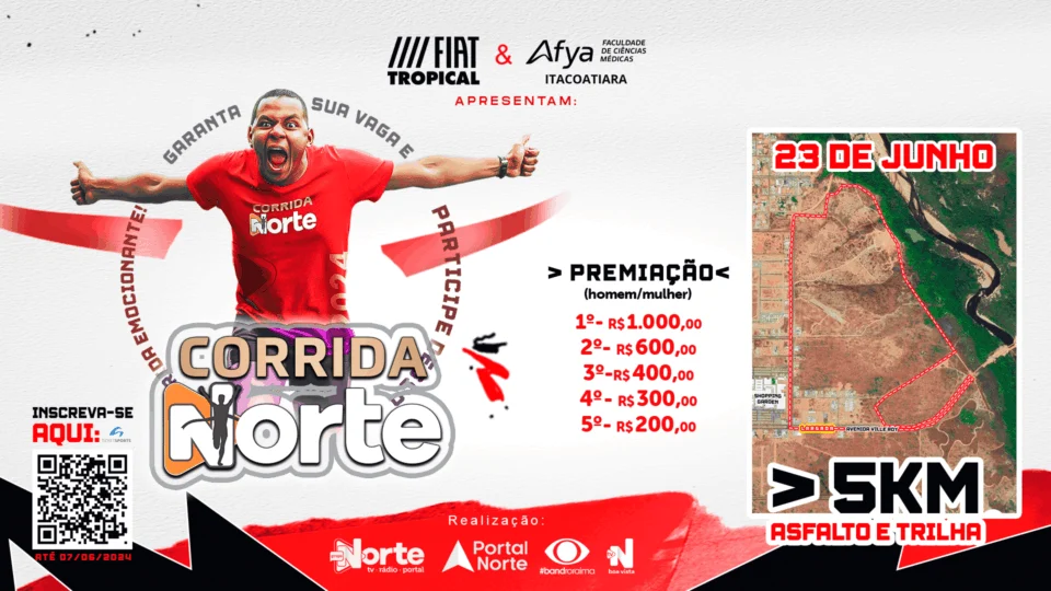 Corra! Faltam sete dias para terminar as inscrições para a Corrida Norte em Roraima