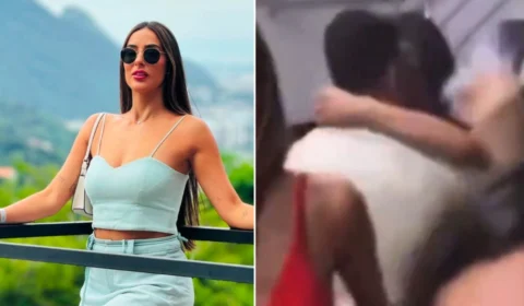 VÍDEO: Deniziane é flagrada aos beijos com moreno misterioso; assista