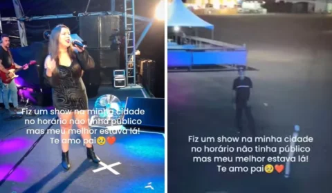 VÍDEO: cantora comove web após show com apenas seu pai na plateia