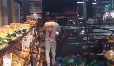 VÍDEO: carro perde o controle e invade supermercado em Manaus