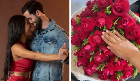 Pedido de namoro? Matteus volta a Manaus com ‘aliança’ e flores para Isabelle