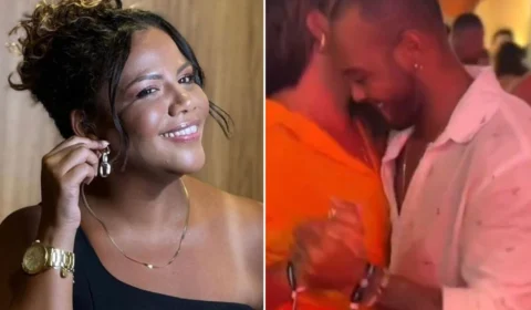 Mani, ex de Davi Britto, é vista com moreno misterioso