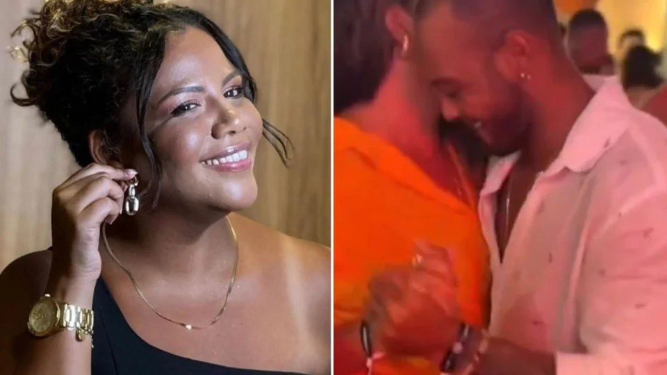 Mani, ex de Davi Britto, é vista com moreno misterioso