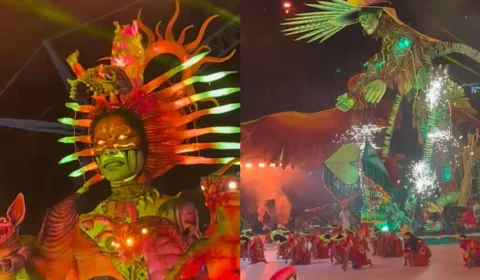Festival de Parintins: Garantido fecha noite com lenda do Uirapurú e ritual Jeroki