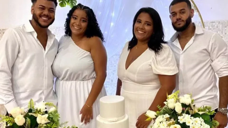 Irmãs se casam com irmãos em São Paulo e vão para lua de mel juntos