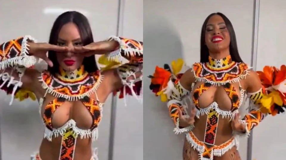 Festival de Parintins: Isabelle Nogueira se apresenta como Cunhã-Poranga