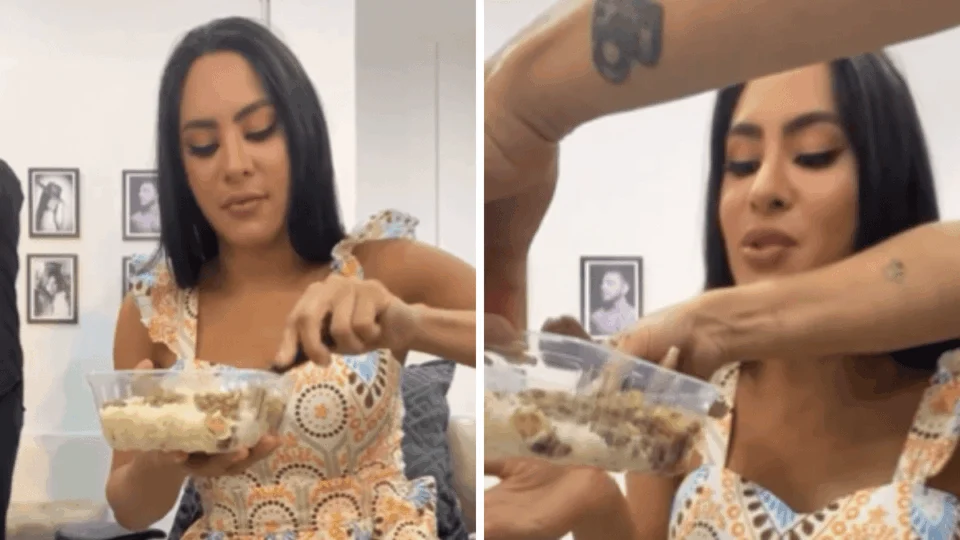 Isabelle viraliza ao tentar esquentar comida de forma inusitada