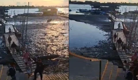 VÍDEO: ‘Deus tenha misericórdia’, diz morador sobre a seca do rio Solimões no AM