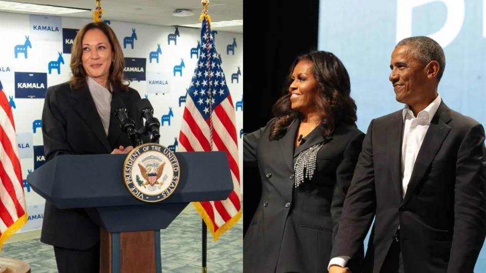 Barack e Michelle Obama declaram apoio à Kamala Harris