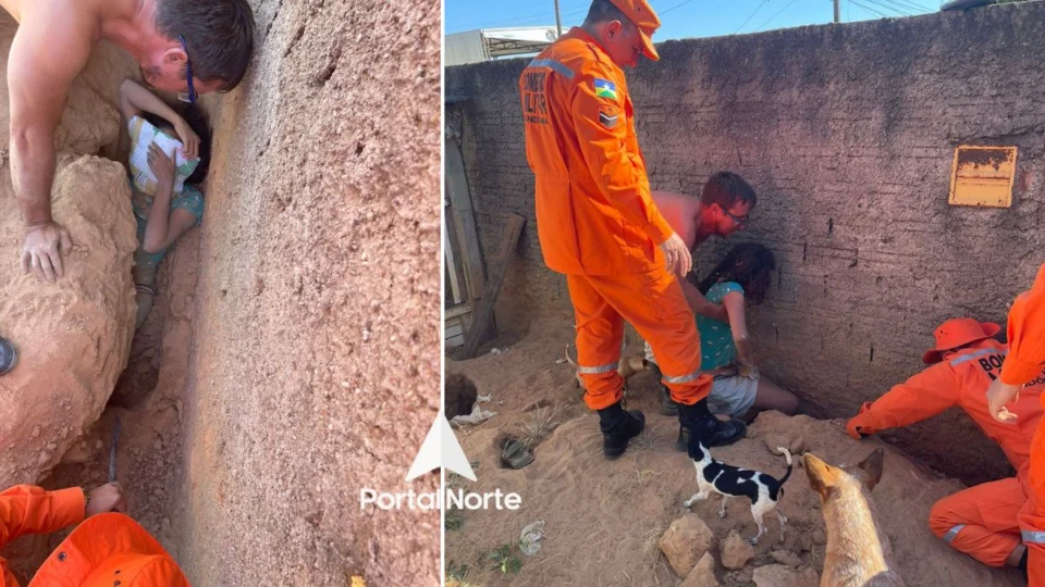 Susto: Criança é resgatada por bombeiros dentro de buraco em Vilhena 