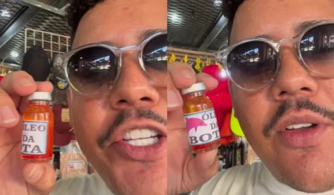 No Porto de Manaus, ex-BBB Lucas Buda brinca com ‘óleo da bota’: ‘Não vou ser atingido’