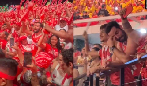 Matteus é visto no meio da galera do Garantido e chora ao ver Isabelle