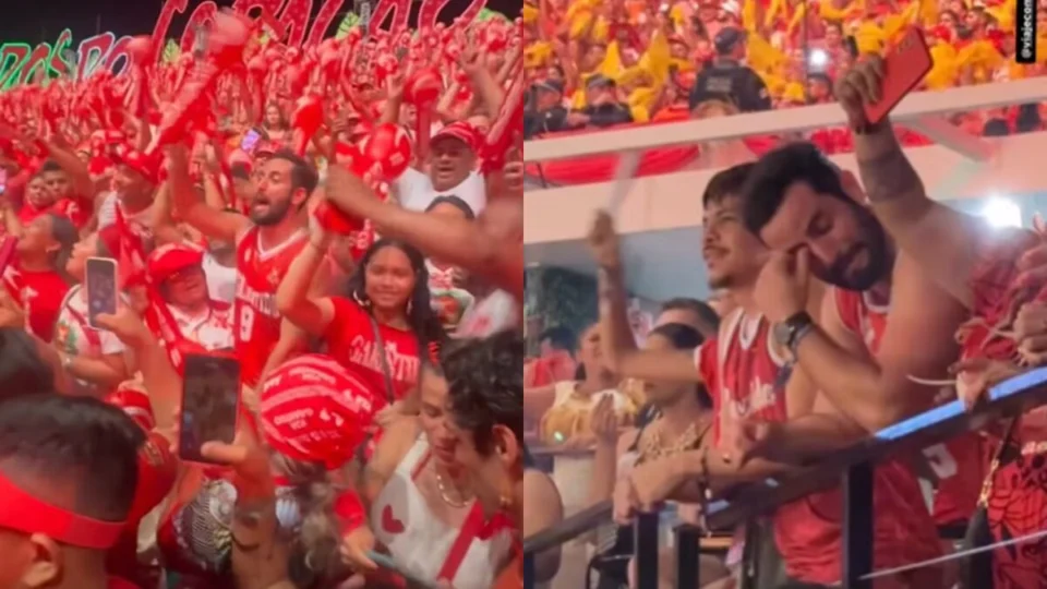 Matteus é visto no meio da galera do Garantido e chora ao ver Isabelle