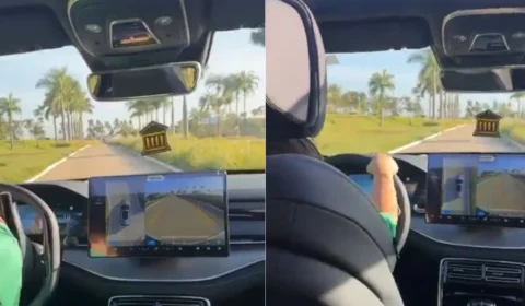 Andressa Suita assusta com vídeo do filho de 7 anos dirigindo