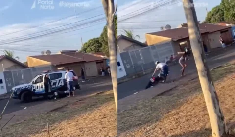 VÍDEO: Motociclista leva tombo feio enquanto tenta fugir de policiais