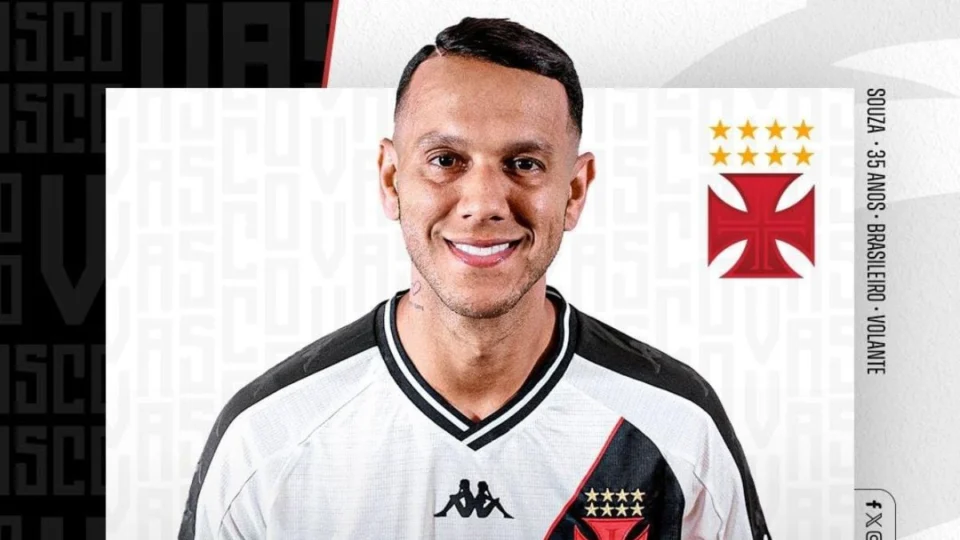 Vasco anuncia o retorno do volante Souza, de 35 anos