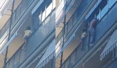 Brasileiro salva criança que estava prestes a cair de prédio na Espanha