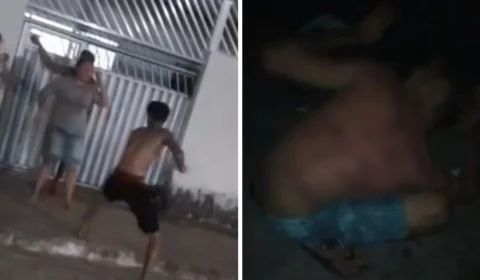 Filho dá soco na mãe e suposto Tribunal do Crime o castiga; vídeo