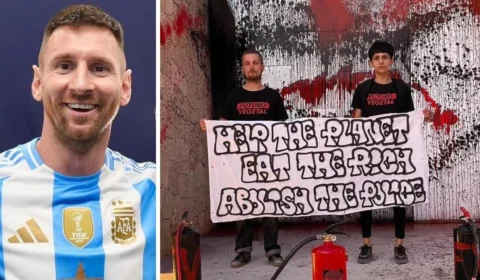 Mansão de Messi em Ibiza é vandalizada em protesto; veja foto
