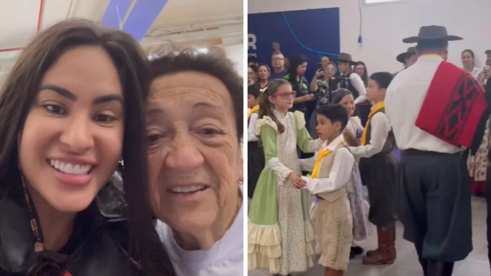 Matteus leva Isabelle ao Alegrete pela 1ª vez e emociona vó; vídeo