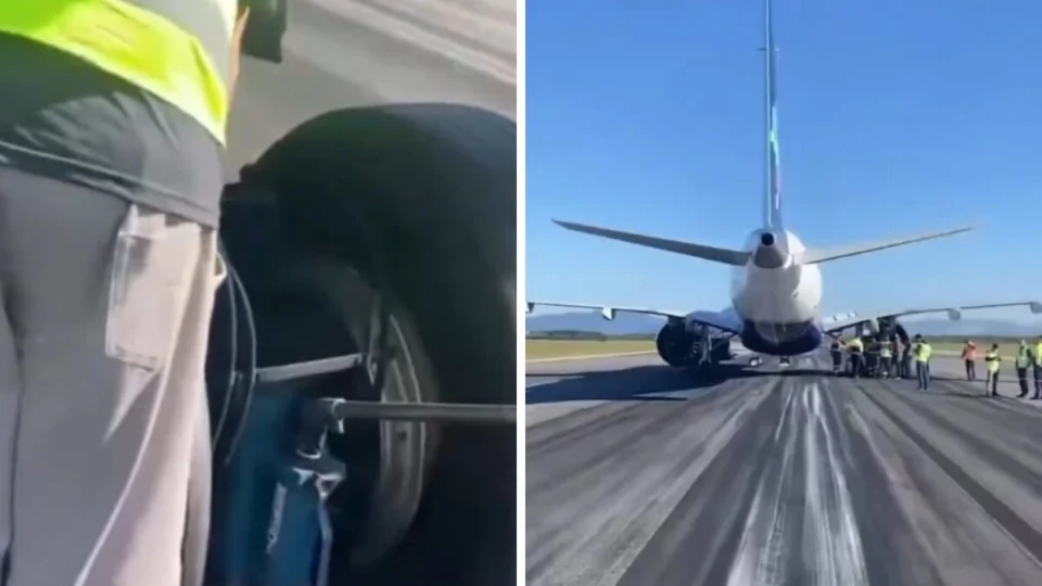 Pneus de avião ‘rasgam’ em pouso no aeroporto de Florianópolis