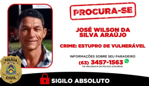 Polícia Civil procura suspeito por estupro de vulnerável no TO