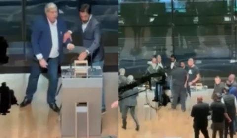 Vídeo registra tumulto após Datena agredir Pablo Marçal; veja