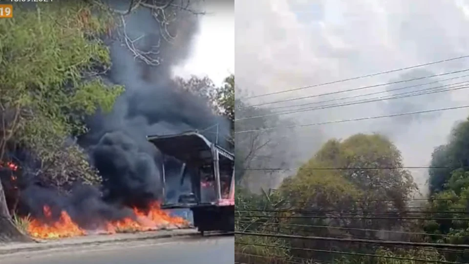 Ação criminosa causa incêndio em área de mata na ‘Bola da Gilete’ em Manaus
