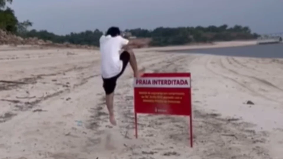 Em Manaus, jovem tenta impressionar garota e se dá mal; vídeo viraliza